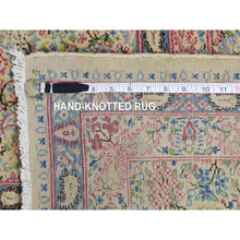 Load image into Gallery viewer, 10&#39;x13&#39; Ivory Antique Persian Kerman, Full Pile Excellent Condition and Soft Paisley Design Hand Knotted Pure Wool Oriental Rug FWR401988