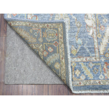 Load image into Gallery viewer, 2&#39;6&quot;x19&#39; Blue Angora Oushak With Soft And Vibrant Wool Hand Knotted Oriental XL Runner Rug FWR402192
