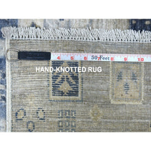 Load image into Gallery viewer, 3&#39;9&quot;x6&#39; Hand-Knotted Ivory Kashkuli Gabbeh Nomadic Design Pure Wool Oriental Rug FWR402300