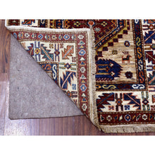 Load image into Gallery viewer, 2&#39;8&quot;x10&#39; Beige Geometric Design Natural Wool Super Kazak Hand-Knotted Oriental Runner Rug FWR402510