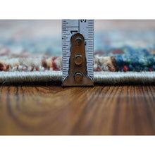 Load image into Gallery viewer, 2&#39;9&quot;x8&#39; Taupe Super Kazak In A Colorful Palette Khorjin Design Pure Wool Hand Knotted Oriental Runner Rug FWR402570