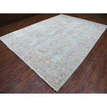Load image into Gallery viewer, 9&#39;9&quot;x13&#39;2&quot; Hand Knotted Light Green with Soft Colors Angora Oushak Soft Velvety Plush Wool Oriental Rug FWR403194