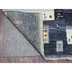 5'10"x9'2" Mix Of Gray, Beige And Blue Extremely Durable Kashkuli Gabbeh Hand Knotted Afghan Wool Oriental Rug FWR405408