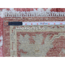Load image into Gallery viewer, 4&#39;1&quot;x6&#39; Red Angora Oushak With Faded Out Colors Extra Soft, Velvety Wool Hand Knotted Oriental Rug FWR405486