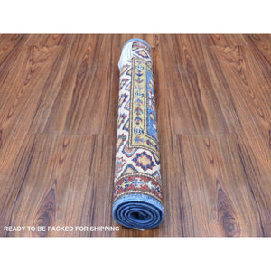 2'x2'10" Super Kazak Blue Hand Knotted Soft Wool In A Colorful Palette Oriental Rug FWR405738