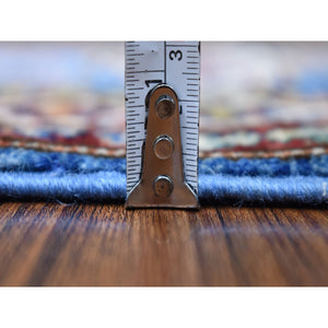2'x2'10" Super Kazak Blue Hand Knotted Soft Wool In A Colorful Palette Oriental Rug FWR405738