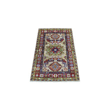 Load image into Gallery viewer, 2&#39;8&quot;x4&#39;1&quot; Extremely Durable Wool Super Kazak in a Colorful Palette Taupe Hand Knotted Oriental Rug FWR406344