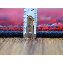 Load image into Gallery viewer, 4&#39;1&quot;x6&#39;3&quot; Saturated Red Afghan Khamyab with Natural Dyes Denser Weave with Shiny Wool Hand Knotted Oriental Rug FWR406836