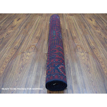 Load image into Gallery viewer, 3&#39;3&quot;x5&#39; Saturated Red Afghan Khamyab with Double Medallion Design Hand Knotted Denser Weave with Shiny Wool Oriental Rug FWR407208