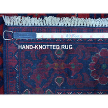 Load image into Gallery viewer, 3&#39;3&quot;x5&#39; Saturated Red Afghan Khamyab with Double Medallion Design Hand Knotted Denser Weave with Shiny Wool Oriental Rug FWR407208