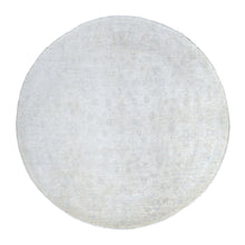 Load image into Gallery viewer, 10&#39;1&quot;x10&#39;1&quot; Round Milk Wash Peshawar with Subtle Design Hand Knotted Pure Wool Oriental Rug FWR407508