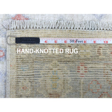 Load image into Gallery viewer, 3&#39;9&quot;x9&#39;10&quot; Hand Knotted Extra Soft Natural Wool Ivory Angora Oushak in a Colorful Palette Oriental Runner Rug FWR407544
