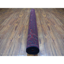 Load image into Gallery viewer, 5&#39;8&quot;x7&#39;7&quot; Afghan Khamyab Deep and Saturated Red with Geometric Design Hand Knotted Denser Weave with Shiny Wool Oriental Rug FWR407712