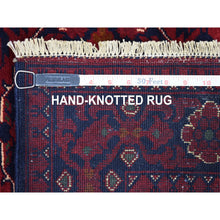 Load image into Gallery viewer, 3&#39;2&quot;x4&#39;9&quot; Denser Weave with Shiny Wool Deep Saturated Red Afghan Khamyab with Tribal Design Hand Knotted Oriental Rug FWR407730