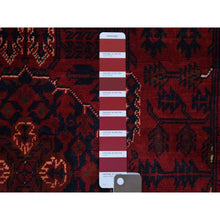 Load image into Gallery viewer, 3&#39;3&quot;x4&#39;10&quot; Hand Knotted Saturated Red Denser Weave with Shiny Wool Afghan Khamyab Tribal Design Oriental Rug FWR407742