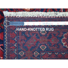 Load image into Gallery viewer, 3&#39;3&quot;x4&#39;10&quot; Hand Knotted Saturated Red Denser Weave with Shiny Wool Afghan Khamyab Tribal Design Oriental Rug FWR407742