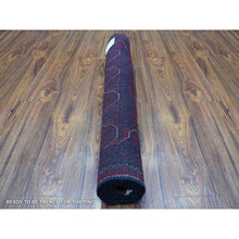 Load image into Gallery viewer, 3&#39;3&quot;x4&#39;8&quot; Deep and Saturated Red Geometric Design Afghan Khamyab Shiny Wool Hand Knotted Scatter Size Oriental Rug FWR407748