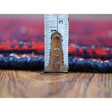 Load image into Gallery viewer, 3&#39;3&quot;x4&#39;8&quot; Deep and Saturated Red Geometric Design Afghan Khamyab Shiny Wool Hand Knotted Scatter Size Oriental Rug FWR407748