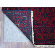 Load image into Gallery viewer, 3&#39;4&quot;x4&#39;8&quot; Afghan Khamyab Denser Weave with Shiny Wool Scatter Size Hand Knotted Deep and Saturated Red Oriental Rug FWR407754