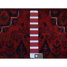 Load image into Gallery viewer, 3&#39;4&quot;x4&#39;8&quot; Afghan Khamyab Denser Weave with Shiny Wool Scatter Size Hand Knotted Deep and Saturated Red Oriental Rug FWR407754