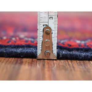 3'4"x4'8" Afghan Khamyab Denser Weave with Shiny Wool Scatter Size Hand Knotted Deep and Saturated Red Oriental Rug FWR407754