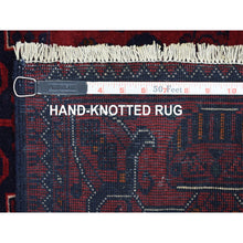 Load image into Gallery viewer, 3&#39;4&quot;x4&#39;8&quot; Afghan Khamyab Denser Weave with Shiny Wool Scatter Size Hand Knotted Deep and Saturated Red Oriental Rug FWR407754