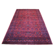 Load image into Gallery viewer, 5&#39;5&quot;x8&#39;7&quot; Afghan Khamyab All Over Design Denser Weave with Shiny Wool Deep and Saturated Red Hand Knotted Oriental Rug FWR407796