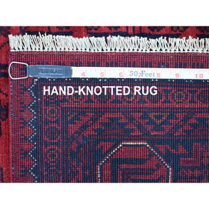 5'5"x8'7" Afghan Khamyab All Over Design Denser Weave with Shiny Wool Deep and Saturated Red Hand Knotted Oriental Rug FWR407796
