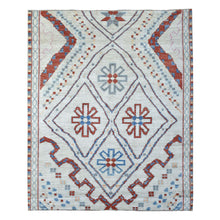 Load image into Gallery viewer, 8&#39;2&quot;x9&#39;8&quot; Beige Hand Knotted with Geometric Design Organic Wool Shabby Chic Moroccan Berber Oriental Rug FWR408066