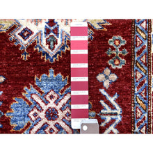 Load image into Gallery viewer, 2&#39;7&quot;x8&#39;10&quot; Soft Natural Wool Hand Knotted Brick Red Super Kazak with Tribal Medallions Oriental Runner Rug FWR408174