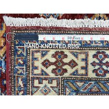 Load image into Gallery viewer, 2&#39;7&quot;x8&#39;10&quot; Soft Natural Wool Hand Knotted Brick Red Super Kazak with Tribal Medallions Oriental Runner Rug FWR408174