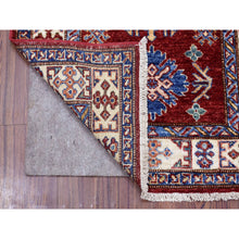 Load image into Gallery viewer, 2&#39;6&quot;x8&#39;10&quot; Rich Red Super Kazak with Tribal Medallions Hand Knotted Soft Organic Wool Oriental Runner Rug FWR408204
