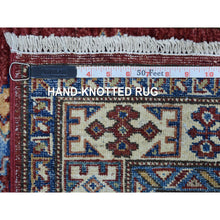 Load image into Gallery viewer, 2&#39;6&quot;x8&#39;10&quot; Rich Red Super Kazak with Tribal Medallions Hand Knotted Soft Organic Wool Oriental Runner Rug FWR408204