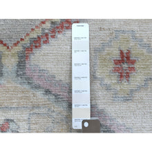 Load image into Gallery viewer, 2&#39;10&quot;x11&#39;6&quot; Ivory, Anatolian Village Inspired Design with Large Tribal Medallions, Soft Wool Hand Knotted, Runner Oriental Rug FWR408294