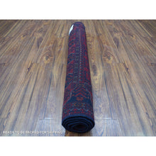 Load image into Gallery viewer, 3&#39;4&quot;x5&#39; Afghan Khamyab with Geometric Medallions Design Hand Knotted Deep and Saturated Red Denser Weave with Shiny Wool Oriental Rug FWR408534