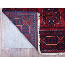 Load image into Gallery viewer, 3&#39;4&quot;x5&#39;1&quot; Deep and Saturated Red Afghan Khamyab with Vegetable Dyes Hand Knotted Denser Weave with Shiny Wool Oriental Rug FWR408540