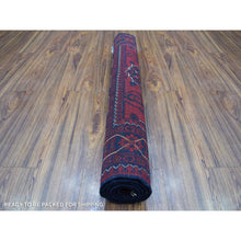 Load image into Gallery viewer, 3&#39;4&quot;x5&#39;1&quot; Deep and Saturated Red Afghan Khamyab with Vegetable Dyes Hand Knotted Denser Weave with Shiny Wool Oriental Rug FWR408540