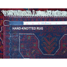 Load image into Gallery viewer, 3&#39;3&quot;x5&#39; Afghan Khamyab with Tribal Medallions Design Denser Weave with Shiny Wool Hand Knotted Deep and Saturated Red Oriental Rug FWR408552