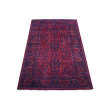 Load image into Gallery viewer, 3&#39;3&quot;x5&#39; Deep and Saturated Red Afghan Khamyab with Vegetable Dyes Denser Weave with Shiny Wool Hand Knotted Oriental Rug FWR408576