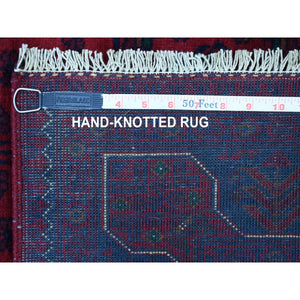 3'3"x5' Deep and Saturated Red Afghan Khamyab with Vegetable Dyes Denser Weave with Shiny Wool Hand Knotted Oriental Rug FWR408576