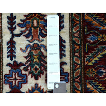 Load image into Gallery viewer, 2&#39;1&quot;x3&#39; Tribal Design Super Kazak Extra Soft Wool Ivory with Pop of Color Hand Knotted Oriental Mat Rug FWR408816