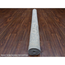 Load image into Gallery viewer, 6&#39;x9&#39;2&quot; Faded Gray Angora Oushak with All Over Design Hand Knotted Extra Soft Wool Oriental Rug FWR408852