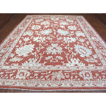 Load image into Gallery viewer, 11&#39;9&quot;x14&#39;9&quot; Angora Oushak with Floral All Over Design Hand Knotted Brick Red Soft Afghan Wool Oriental Oversized Rug FWR408870