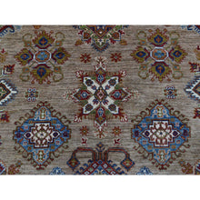 Load image into Gallery viewer, 9&#39;x11&#39;9&quot; Hand Knotted Beige Super Kazak with Geometric Design Extra Soft Wool Oriental Rug FWR408924