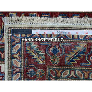 2'x2'10" Ivory Super Kazak Tribal and Floral Design Extra Soft Wool Hand Knotted Mat Oriental Rug FWR409212