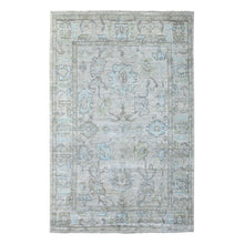 Load image into Gallery viewer, 6&#39;x9&#39;5&quot; Light Gray, Afghan Angora Oushak Natural Dyes, Soft Wool Hand Knotted, Oriental Rug FWR409386