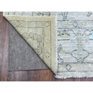 6'x9'5" Light Gray, Afghan Angora Oushak Natural Dyes, Soft Wool Hand Knotted, Oriental Rug FWR409386