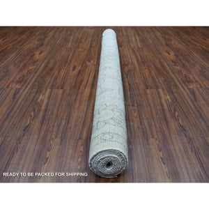 6'x9'5" Light Gray, Afghan Angora Oushak Natural Dyes, Soft Wool Hand Knotted, Oriental Rug FWR409386