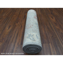 Load image into Gallery viewer, 3&#39;x16&#39;1&quot; Hand Knotted Extremely Durable Shiny Wool Gray Angora Oushak with All Over Design XL Runner Oriental Rug FWR409518