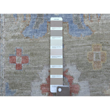 Load image into Gallery viewer, 2&#39;7&quot;x17&#39;5&quot; Hand Knotted Angora Oushak with Colorful Motifs Gray Extra Soft Wool Oriental XL Runner Rug FWR410430